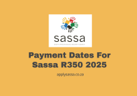 Payment Dates For Sassa R350 2025