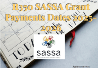 R350 SASSA Grant Payments Dates 2025-2026