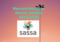 Reconsideration Status SASSA 2025/2026