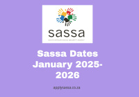 Sassa Dates January 2025-2026