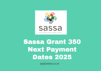 Sassa Grant 350 Next Payment Dates 2025