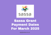 Sassa Grant Payment Dates For March 2025