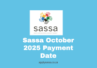 Sassa October 2025 Payment Date