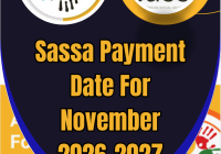Sassa Payment Date For November 2026-2027
