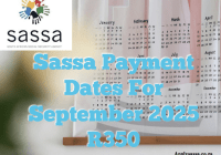 Sassa Payment Dates For September 2025 R350