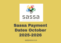 Sassa Payment Dates October 2025-2026