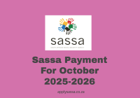 Sassa Payment For October 2025-2026