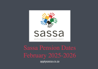 Sassa Pension Dates February 2025-2026