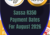 Sassa R350 Payment Dates For August 2026