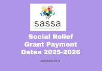 Social Relief Grant Payment Dates 2025-2026
