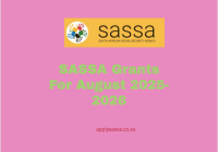 SASSA Grants For August 2025-2026
