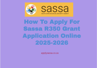 How To Apply For Sassa R350 Grant Application Online 2025-2026
