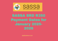 SASSA SRD R350 Payment Dates for January 2025-2026